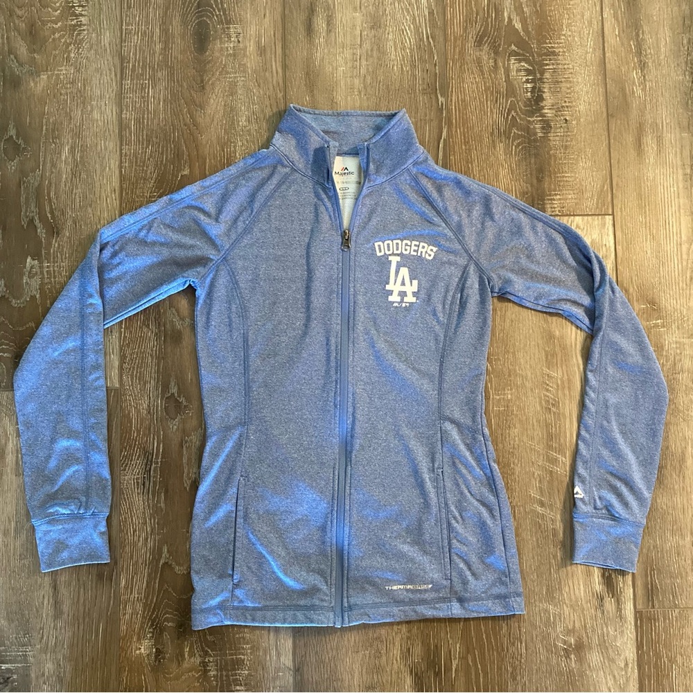 Majestic Los Angeles Dodgers Thermabase Zip Up Jacket Size Medium